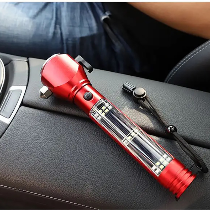 High-Power Aluminum Alloy Lithium Battery USB Rechargeable Waterproof Handheld Solar Powered Flashlight