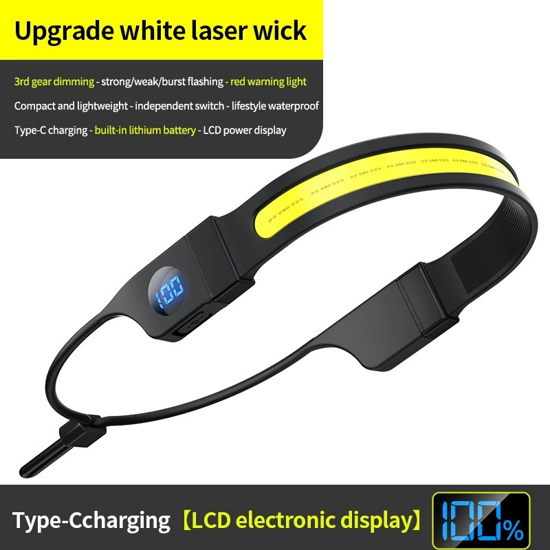 Red Flashing 450 Lumen Dual Color Rechargeable 5W COB Silica LED Headlamp with 3 Work Mode for Outdoor Camping Hiking