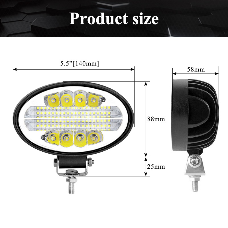 Tractor Parts Cabin Roof 5.5inch Oval LED Headlamp for Harvester Forklift Excavator Dozer, 12V 24V Car off-Road 4X4 4WD ATV UTV Truck Hood Driving Work Light