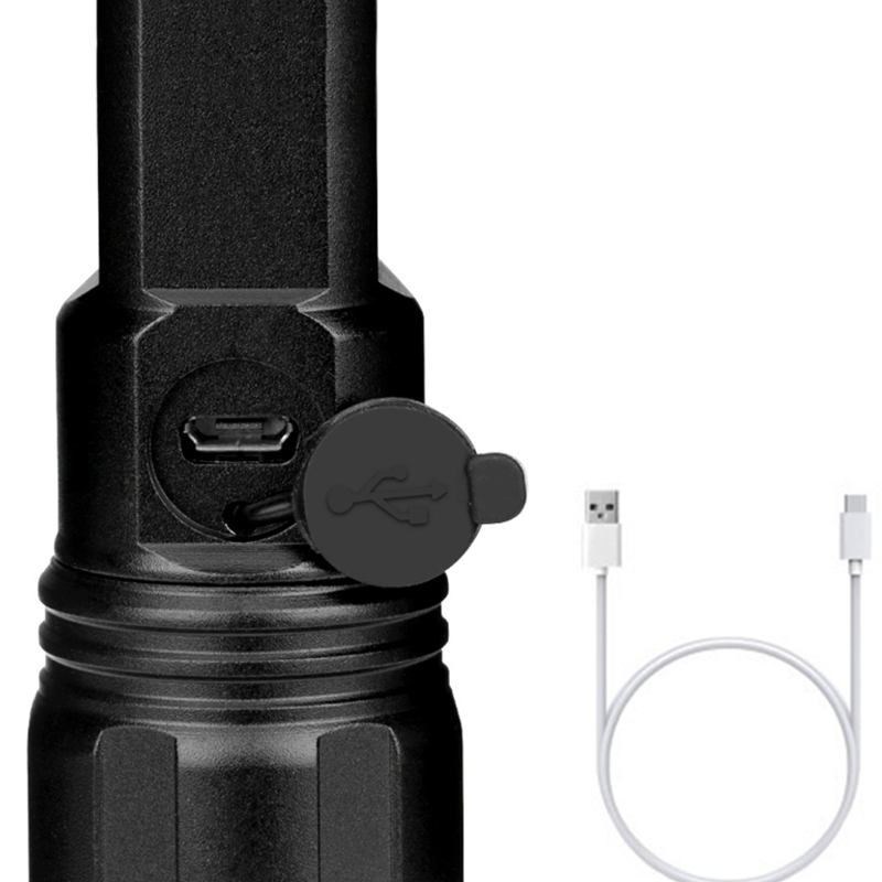 High Quality T6 LED Flashlight Torch Light Base Compass Adjustable Solar Powered Torch Lamp Hot Zooming Aluminum Flashlight