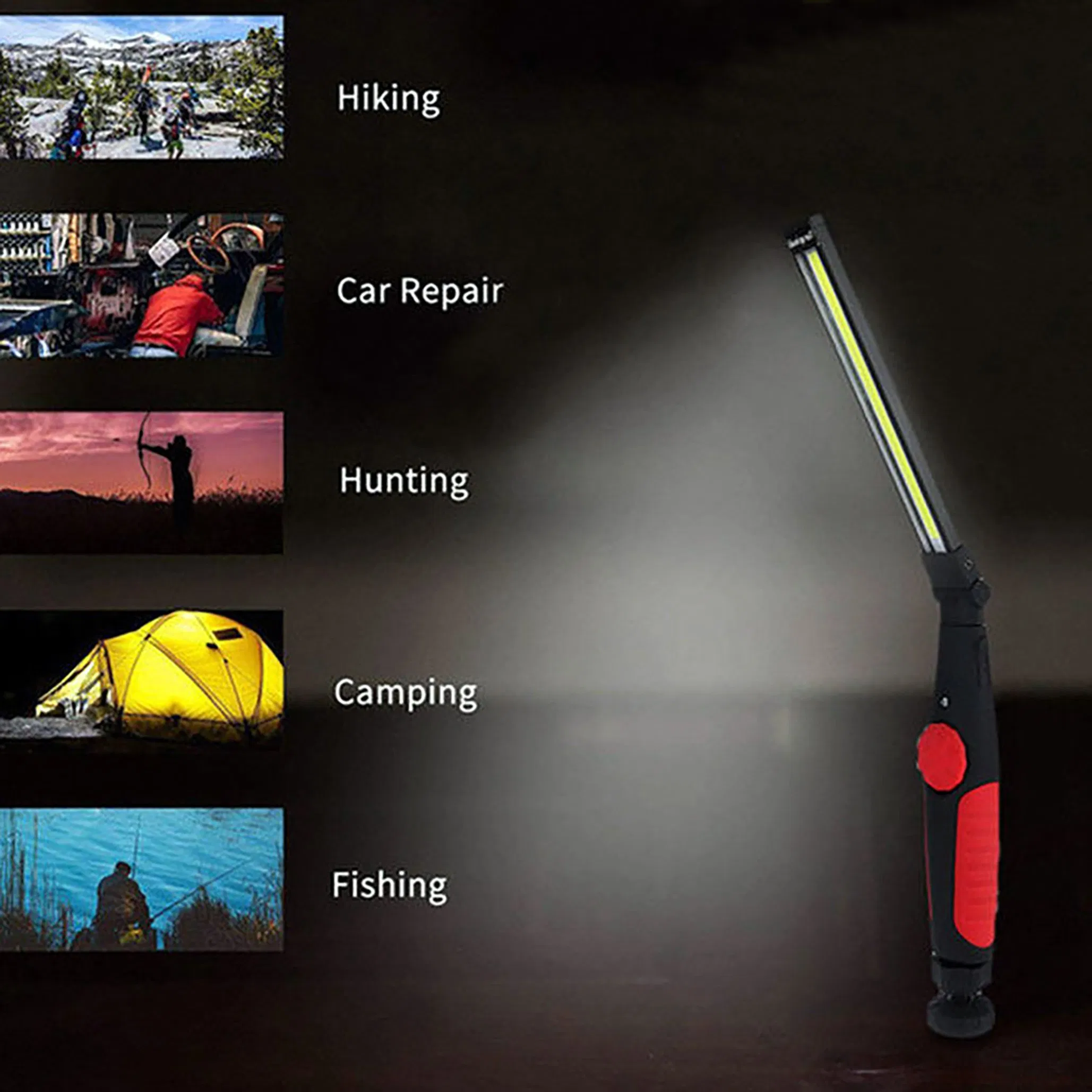 COB Rechargeable Adjustable LED Flashlight Emergency Lighting LED Work Lights