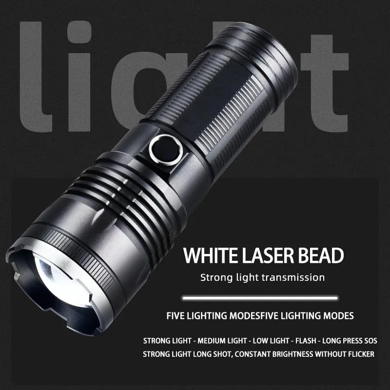 White Laser LED Flashlight View 1