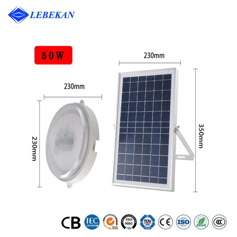 Indoor Lighting Double Heads 60W 80W 100W Interior Board Moon Light Emergency Free Electricity LED Solar Ceiling Lights