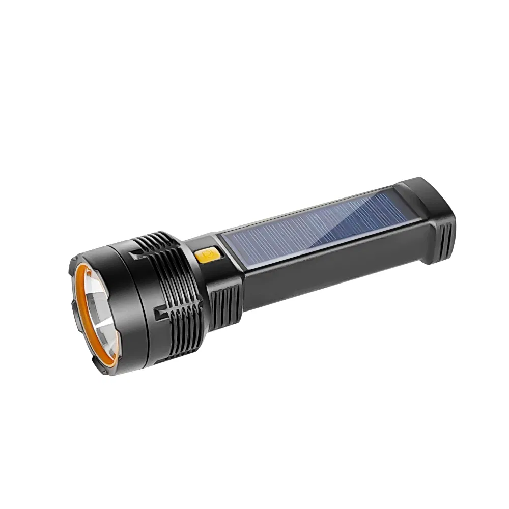 High Powered High Lumens Solar Torch Lights LED Light Brightest Rechargeable Emergency Camping Spotlight Best Mini Flashlights