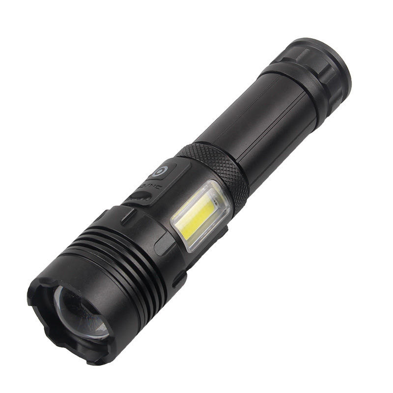 USB Rechargeable Aluminum COB LED Tactical Flashlight Torch