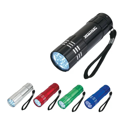 9 LED Aluminum Flashlight Mini Torch AAA Battery Operated COB Promotional Wholesales LED Flashlight