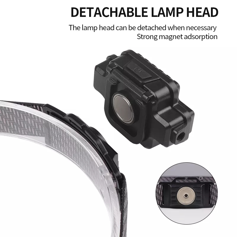 Portable Magnetic Work Lamp LED Red Blue Flashing 9 COB Multi-Function 5 Mode Light Fishing Camping Headlamp
