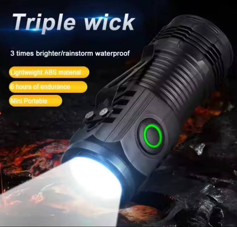 New Ultra Powerful 3 Core USB Rechargeable Torch Hand Lamp Lanterna Mini LED Flashlights with Magnet