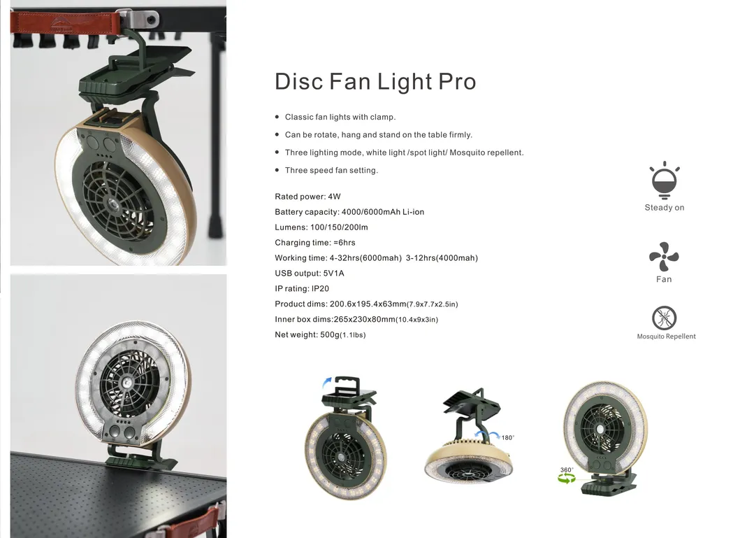 Camping Fan Light Detail 9