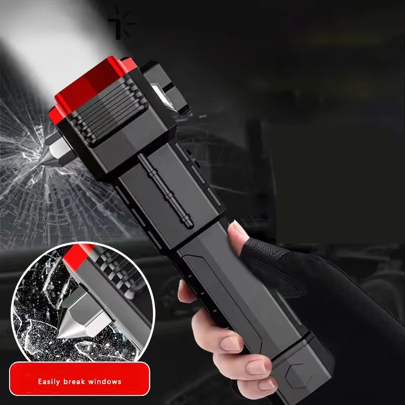 Multifunctional Torches Car Self Rescue Escape Hammer Broken Window Artifact Powerful Rechargeable Tactical LED Work Lights