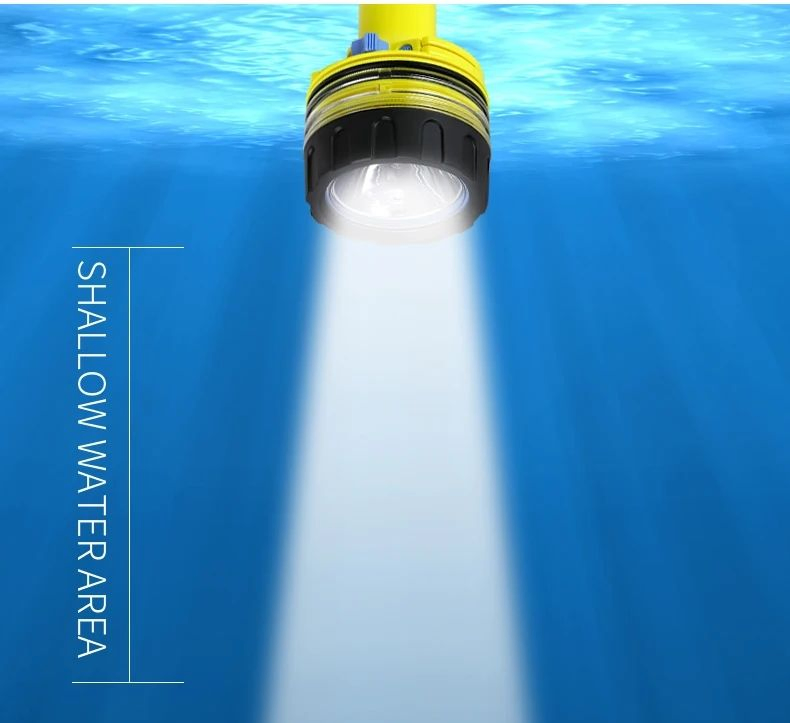 Helius High Power Underwater L2 Waterproof Cup Fixed Focus Rechargeable USB LED Torch Light Outdoor Diving Flashlight