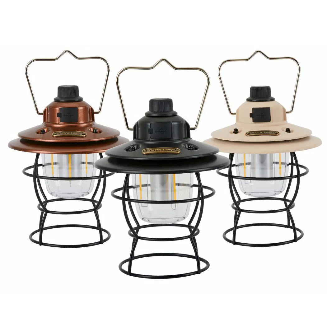 Portable Warm Light Tent Horse Lamp Multi-Functional Circuitry Design Rechargeable Retro Outdoor LED Lighting Camping Lantern