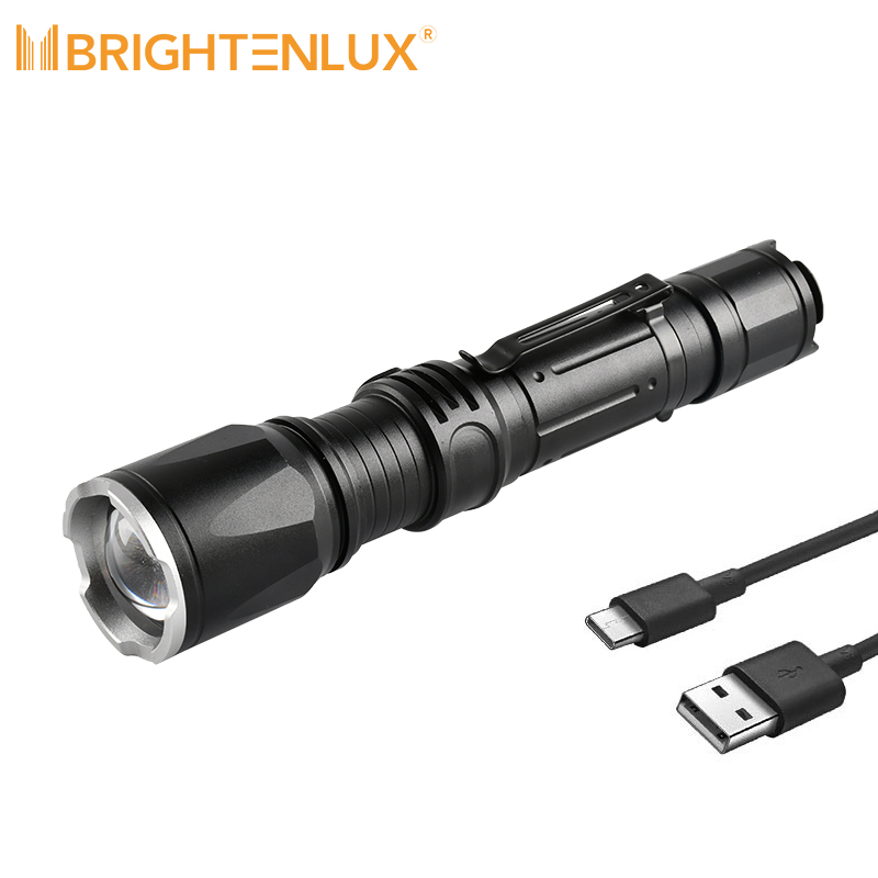 Brightenlux New Style Waterproof Super Bright 2000 Lumen Type-C USB Rechargeable High Power LED Flashlight