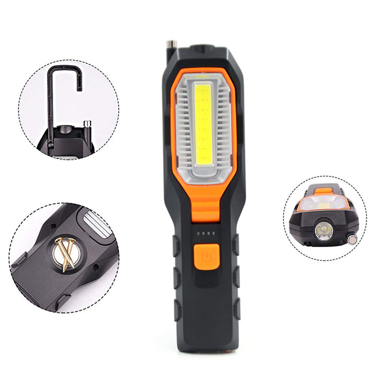 Multifunctional Hand Torch Inspection Lamps Adjustable COB LED Work Light with magnet