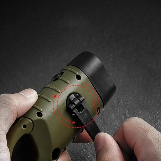 Portable Outdoor Solar Powered Emergency Hand Crank LED Flashlight