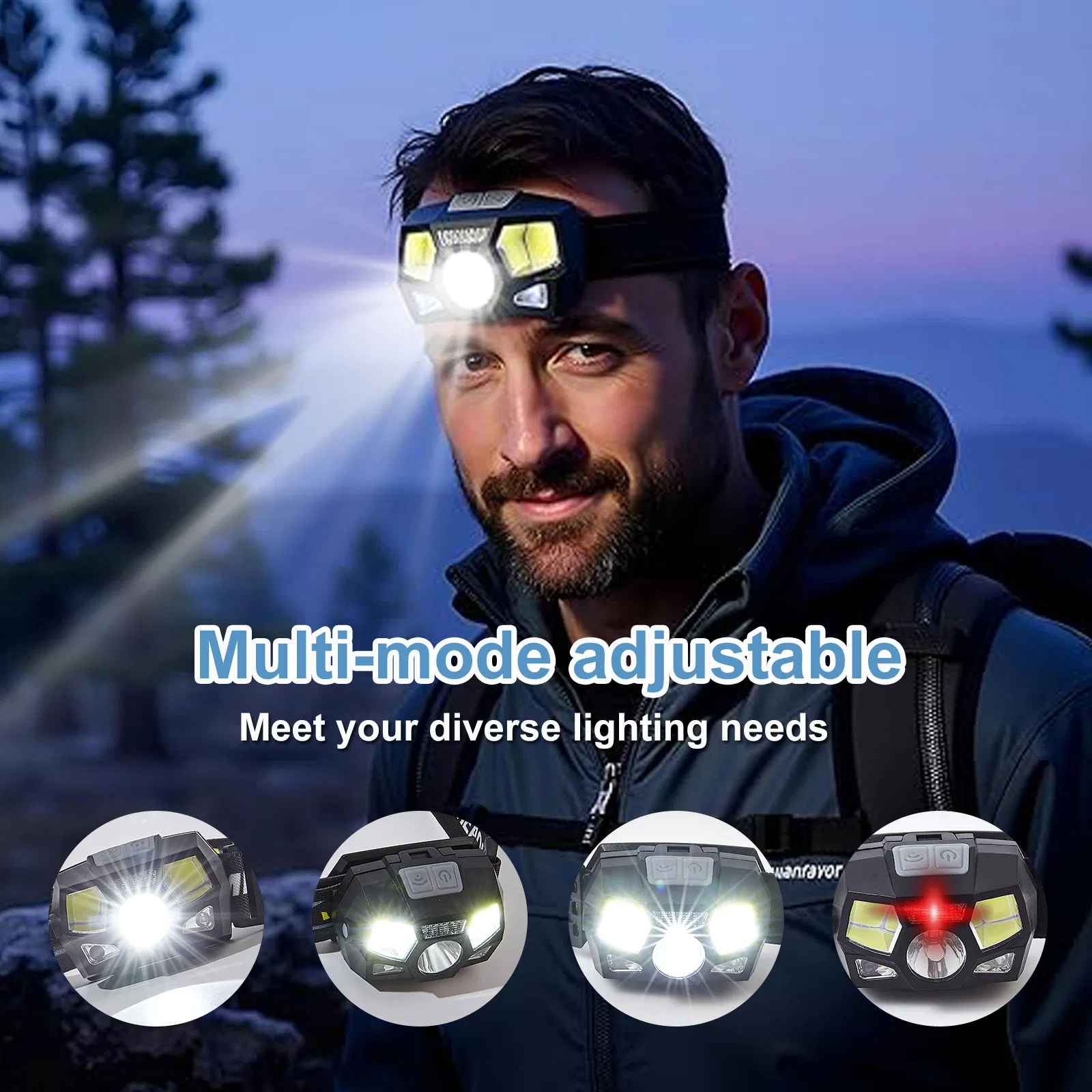 LED Flashlight with USB Rechargeable Battery and Motion Sensor Technology