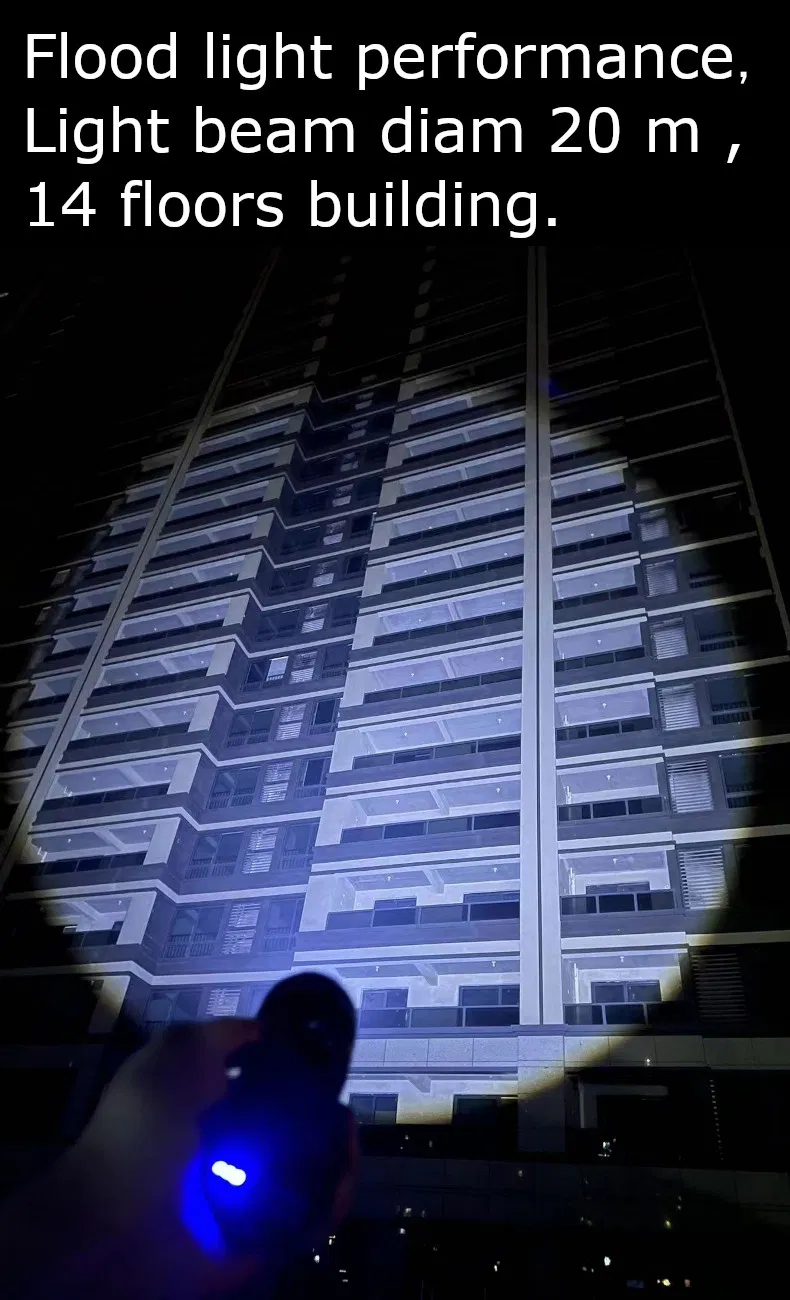 High Power Waterproof Recargeable White Laser LED Flashlight 20W 2000lm