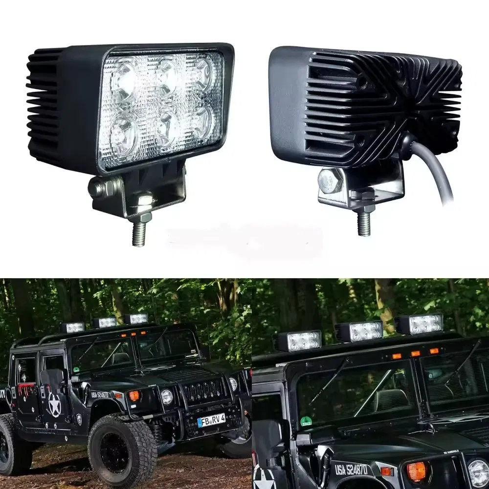 Car LED Worklight Spot Beam White Super Bright Driving Lights Car Vehicle 6 LEDs Headlamp for off-Road Truck Motorcycles