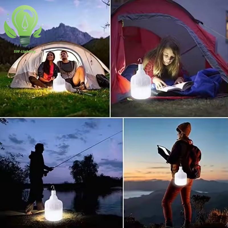 LED Rechargeable Lighting Battery High Power Outdoor Light Camping Lights Solar Portable Lamp Intelligent LED Emergency Bulb