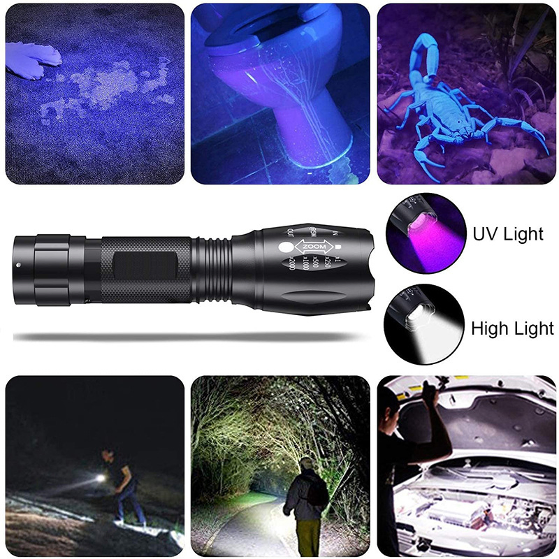 LED, UV Black Light Waterproof Pet Urine Detection Flashlight