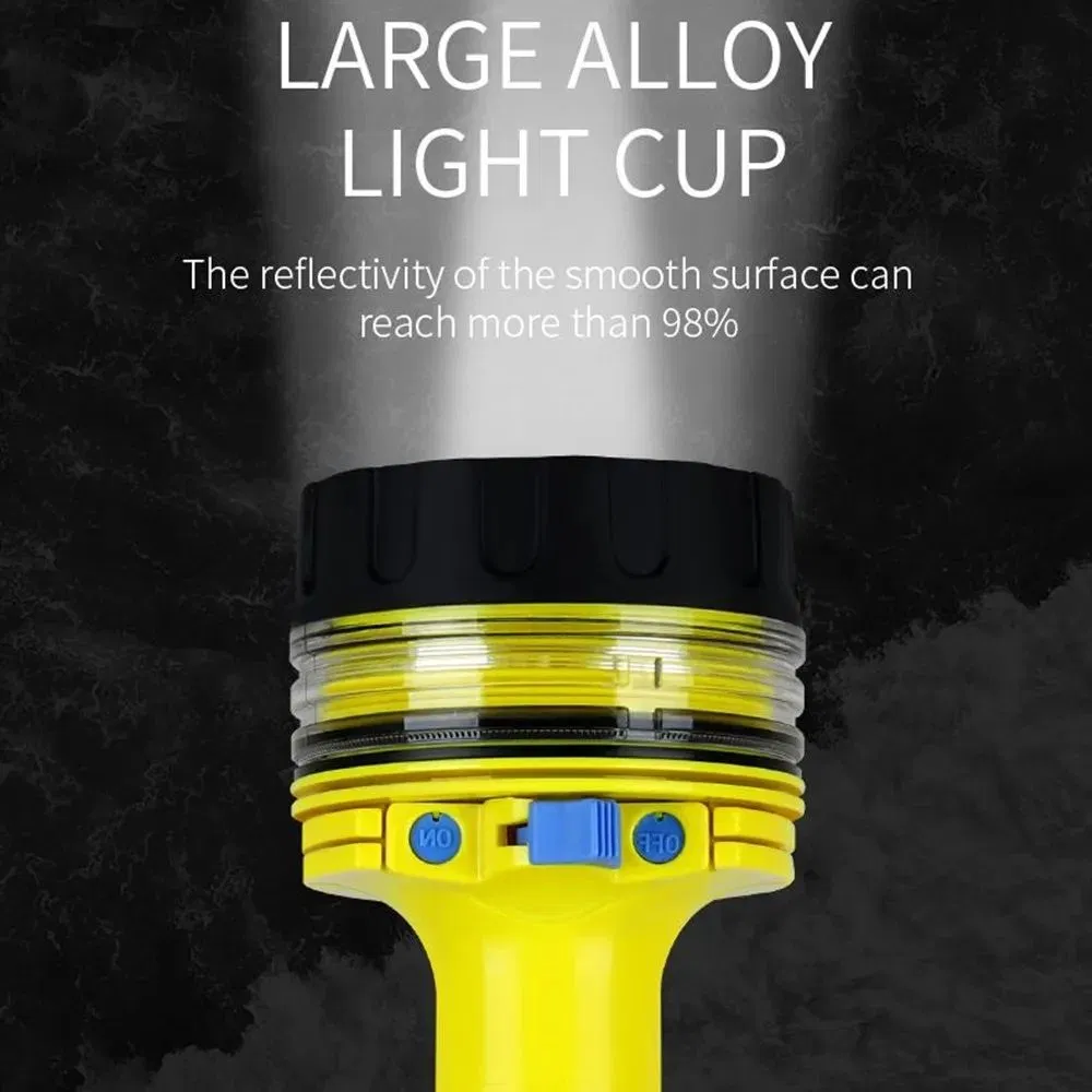 Helius High Power Underwater L2 Waterproof Cup Fixed Focus Rechargeable USB LED Torch Light Outdoor Diving Flashlight