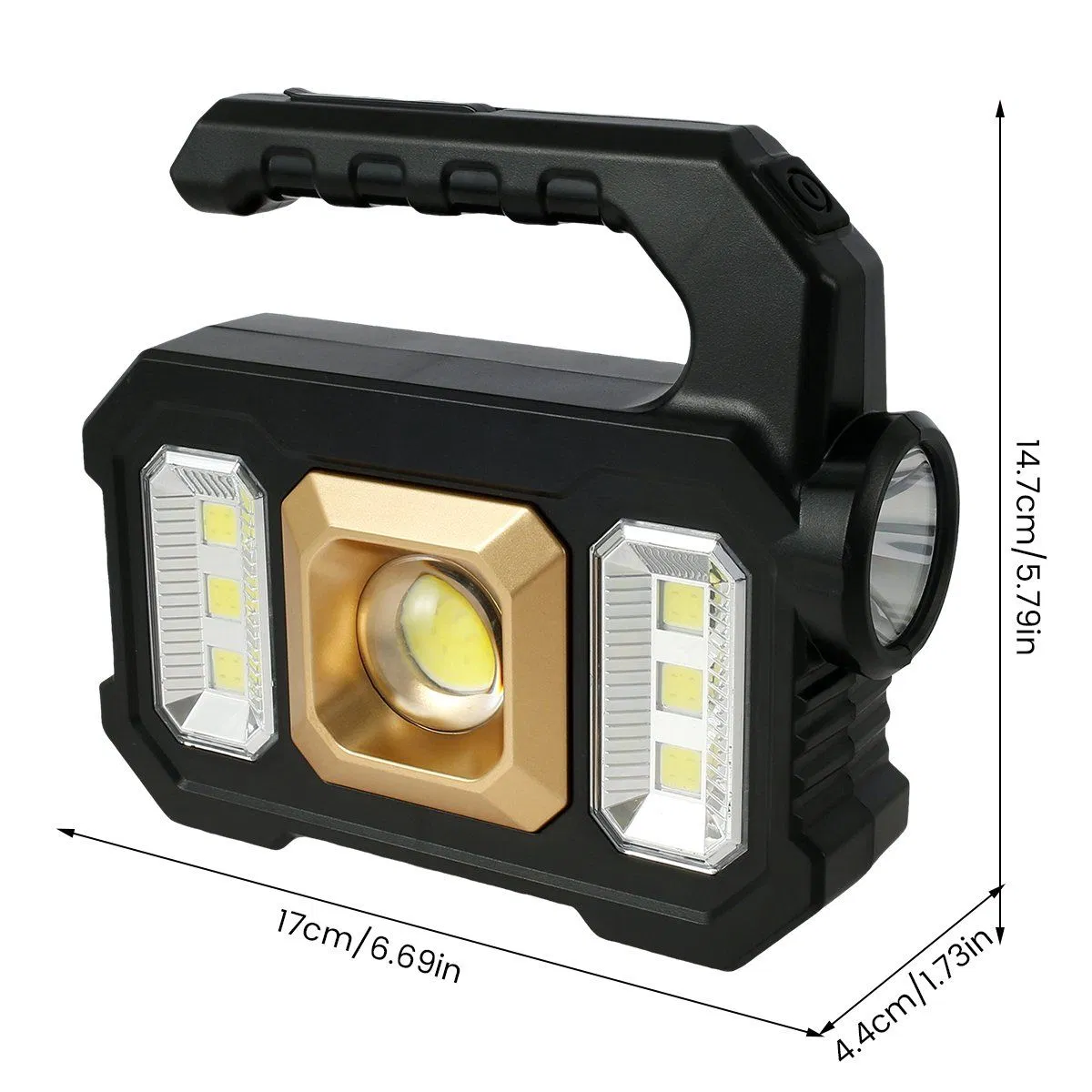 Helius COB Light Handheld Solar Powered USB Rechargeable LED Flashlight Torch