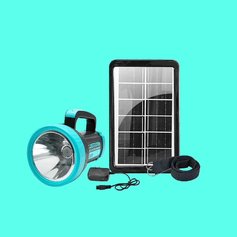 Reliable Solar-Powered Flashlight with Bluetooth Speaker for off-Grid Use