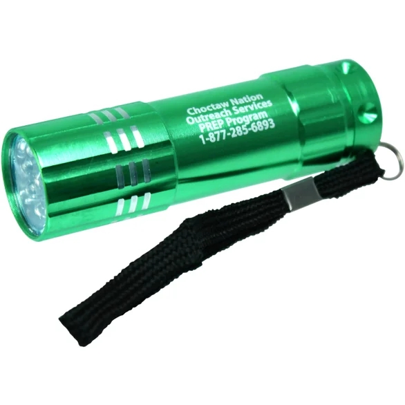 9 LED Aluminum Flashlight Mini Torch AAA Battery Operated COB Promotional Wholesales LED Flashlight