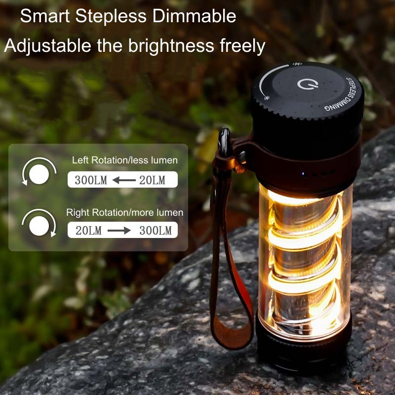 USB Rechargeable Torch Lamp Outdoor Flashlight Camping Light with Long Lighting Time