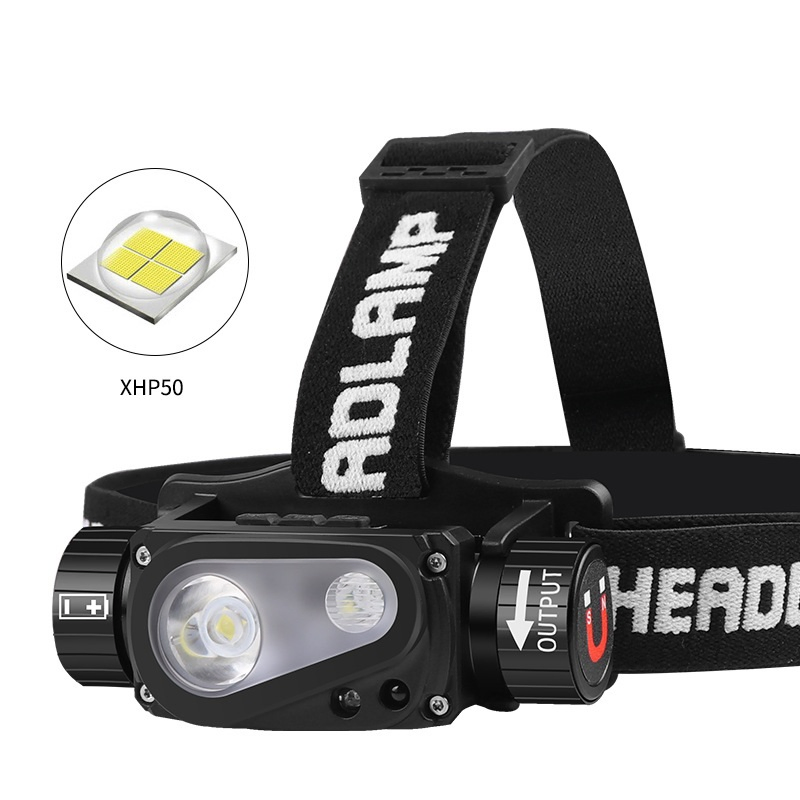 New 21700 Rechargeable Inductionxhp50LED Type-C Magnetic Suction Work Headlamp