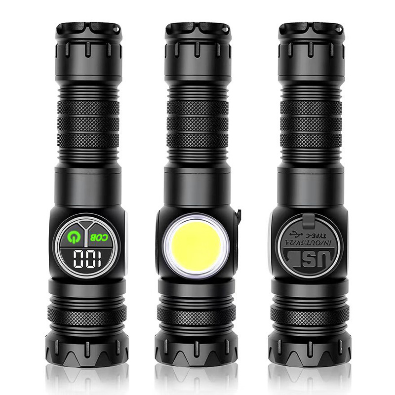 High Quality New 3000 Lumens 1000m Range Dual Switch Light Source USB Rechargeable Zoom LED Flashlight