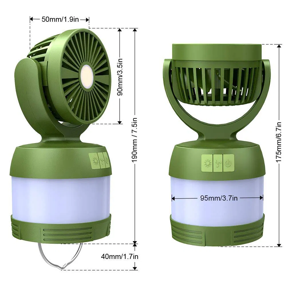 Camping Outdoors Rechargeable LED Lantern with Fan/Power Bank