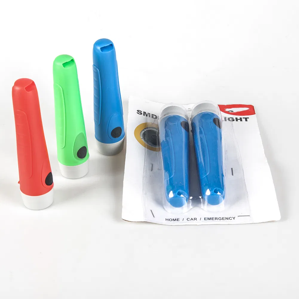 Yichen 2xaa Dry Battery Operated Plastic LED Flashlight Torch