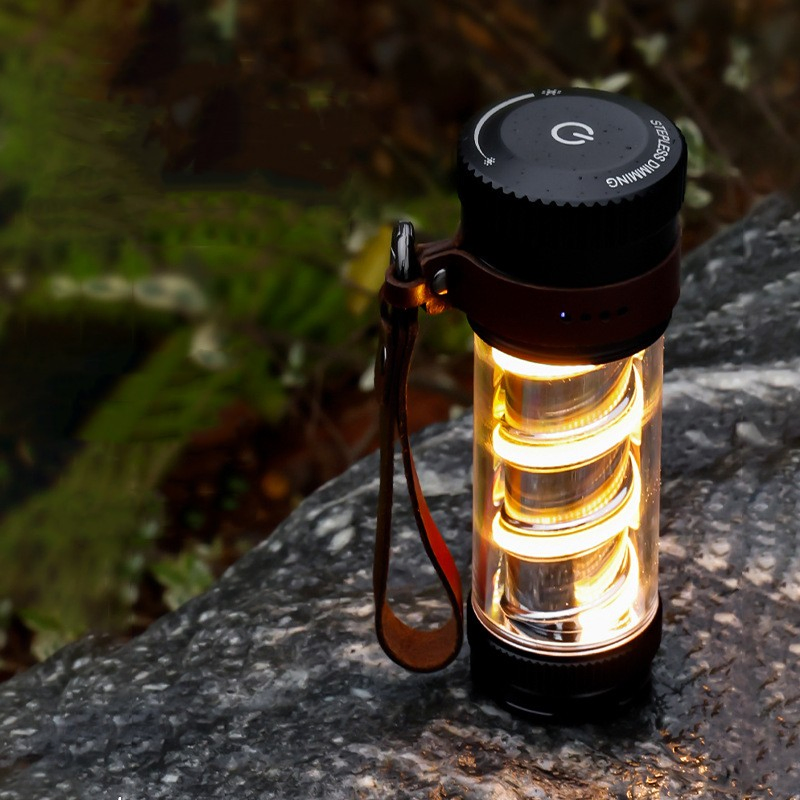 USB Rechargeable Torch Lamp Outdoor Flashlight Camping Light with Long Lighting Time