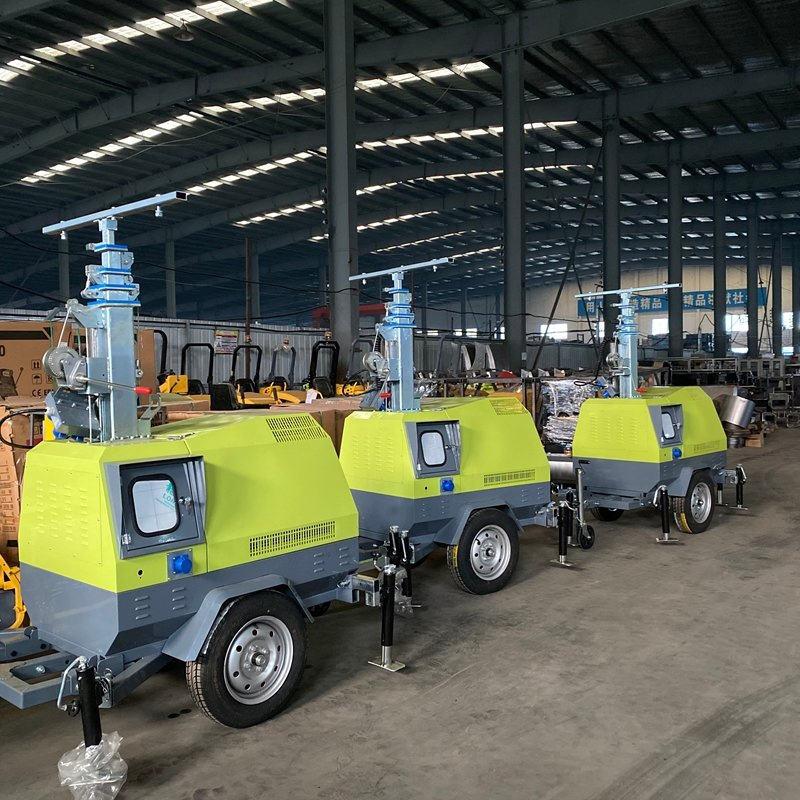 Emergency Light Diesel Generators Mobile Lighting Mast 5m 7m 9m LED Light Tower for Sale