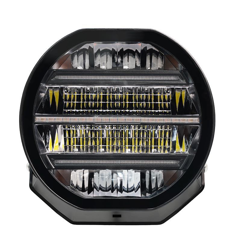 Emark Multifunctional 200W 9'' LED Work Light with Position Light for Tractor Auto UTV Jeep