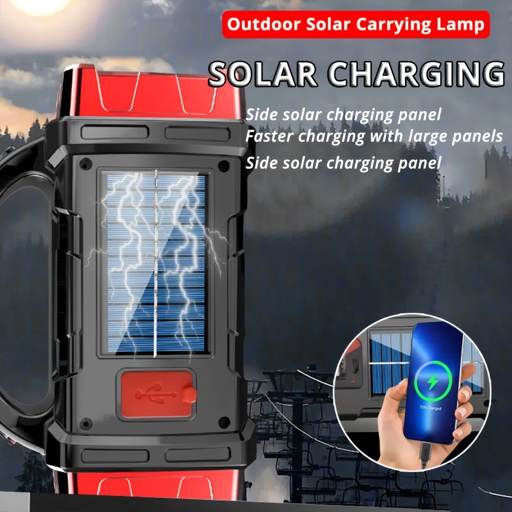 Portable Solar and USB Rechargeable LED Lantern Flashlight