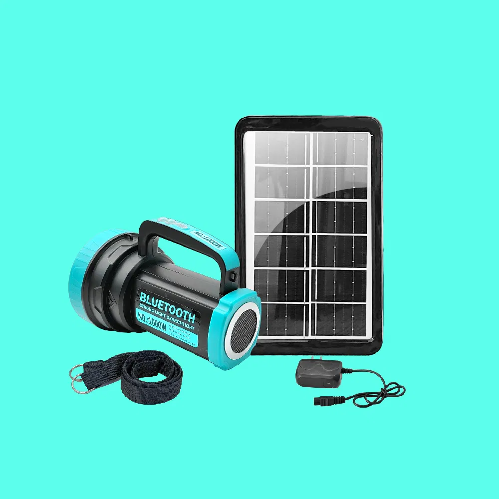 Reliable Solar-Powered Flashlight with Bluetooth Speaker for off-Grid Use