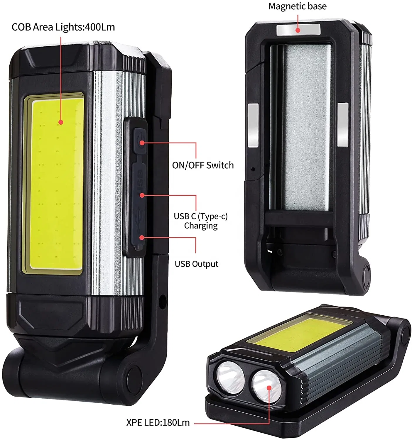 Mini Multifunctional LED Work Light COB Foldable Portable Inspection Light