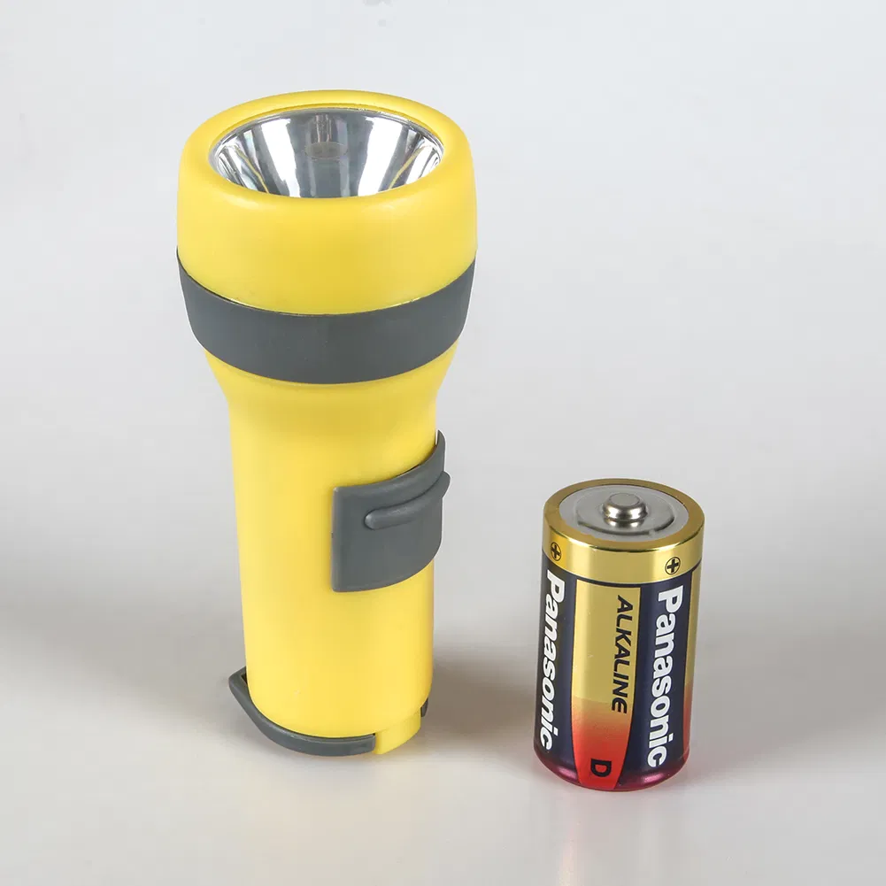 Yichen 150 Lumen 1xD Battery Operated Basic LED Flashlight Plastic Torch