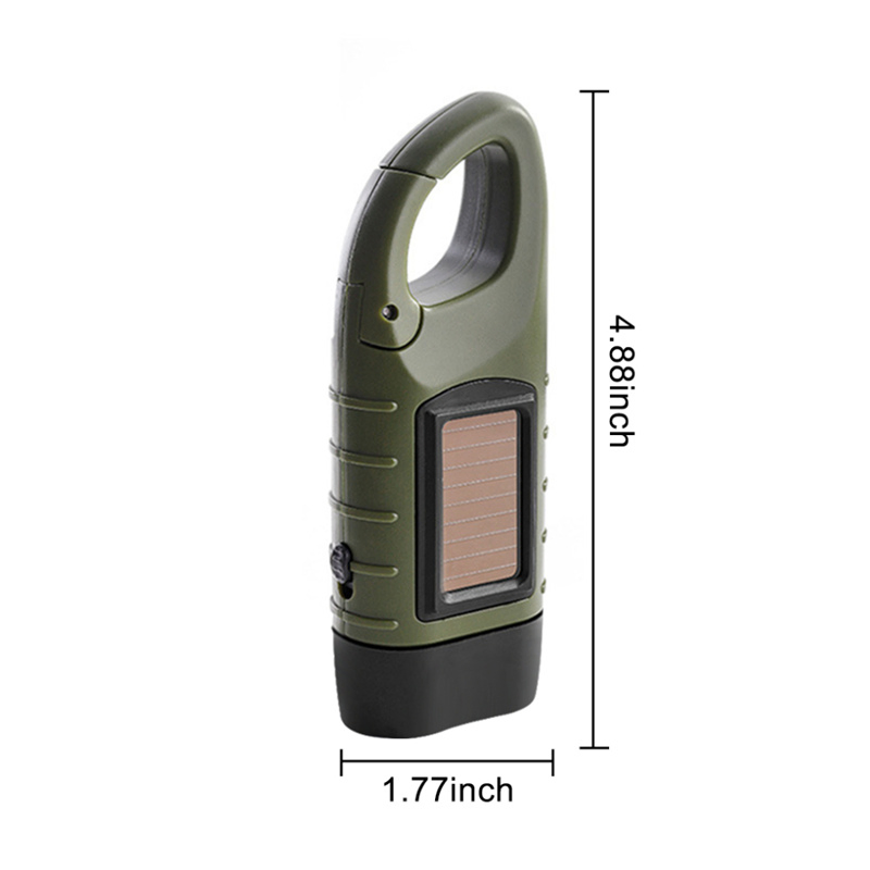 Hand Crank Solar Powered Flashlight Emergency Rechargeable LED Flashlights Self Powered Charging Torch Light Flashlight