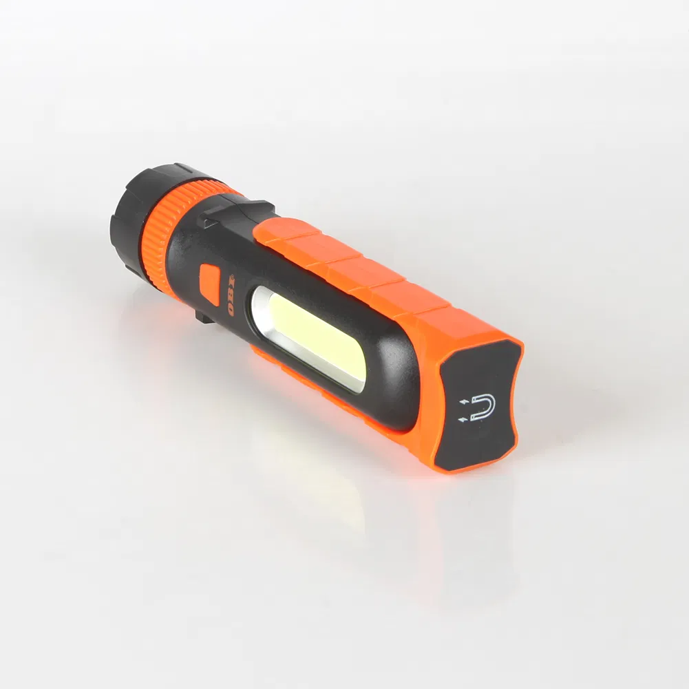 Yichen COB and LED AAA Battery Operated LED Work Light Flashlight with Foldable and Magnet Base