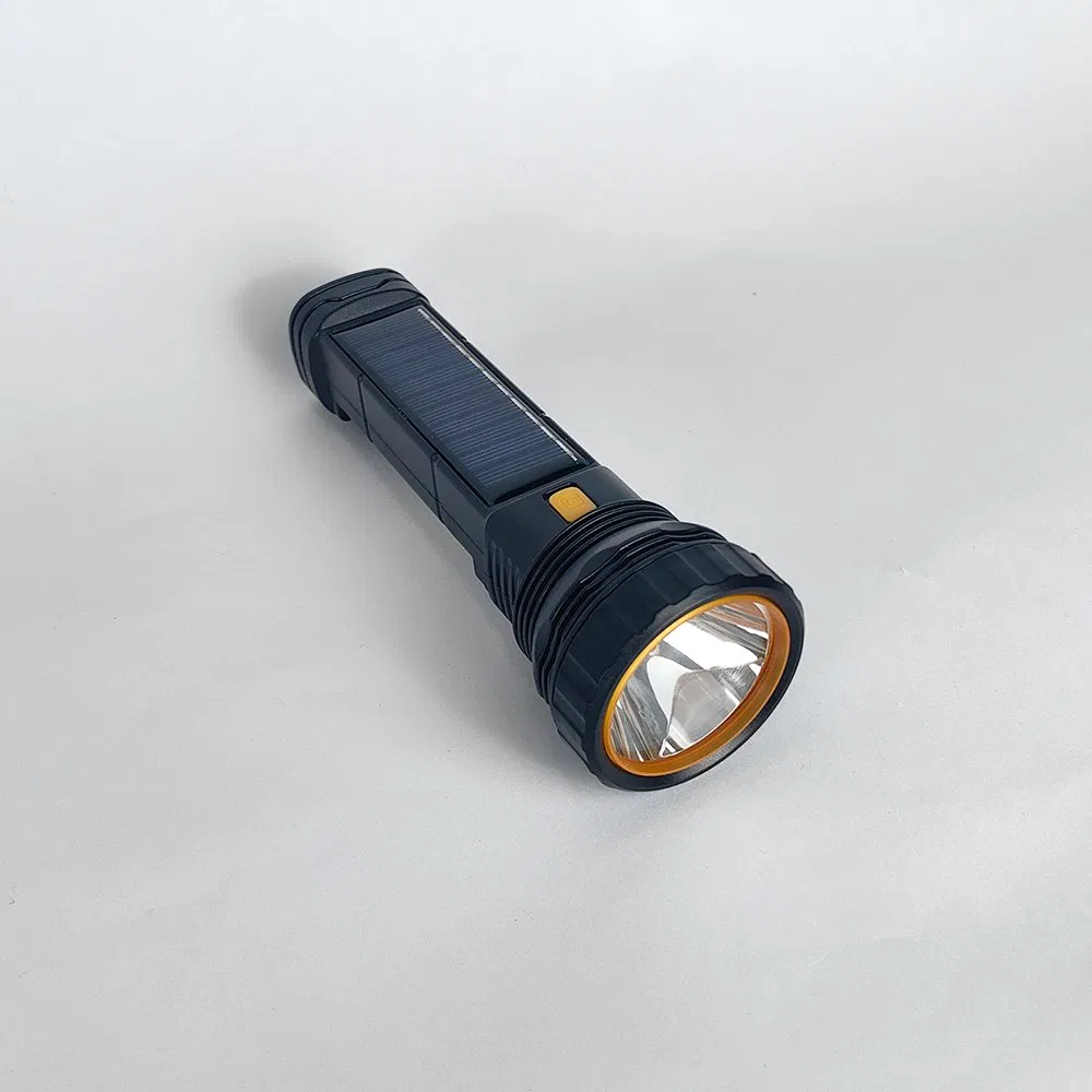 Super Bright LED High Lumens Lights for Sale Flashlight Uses Heavy Duty Rechargeable Feature and Batteries Solar Powered Flashlight