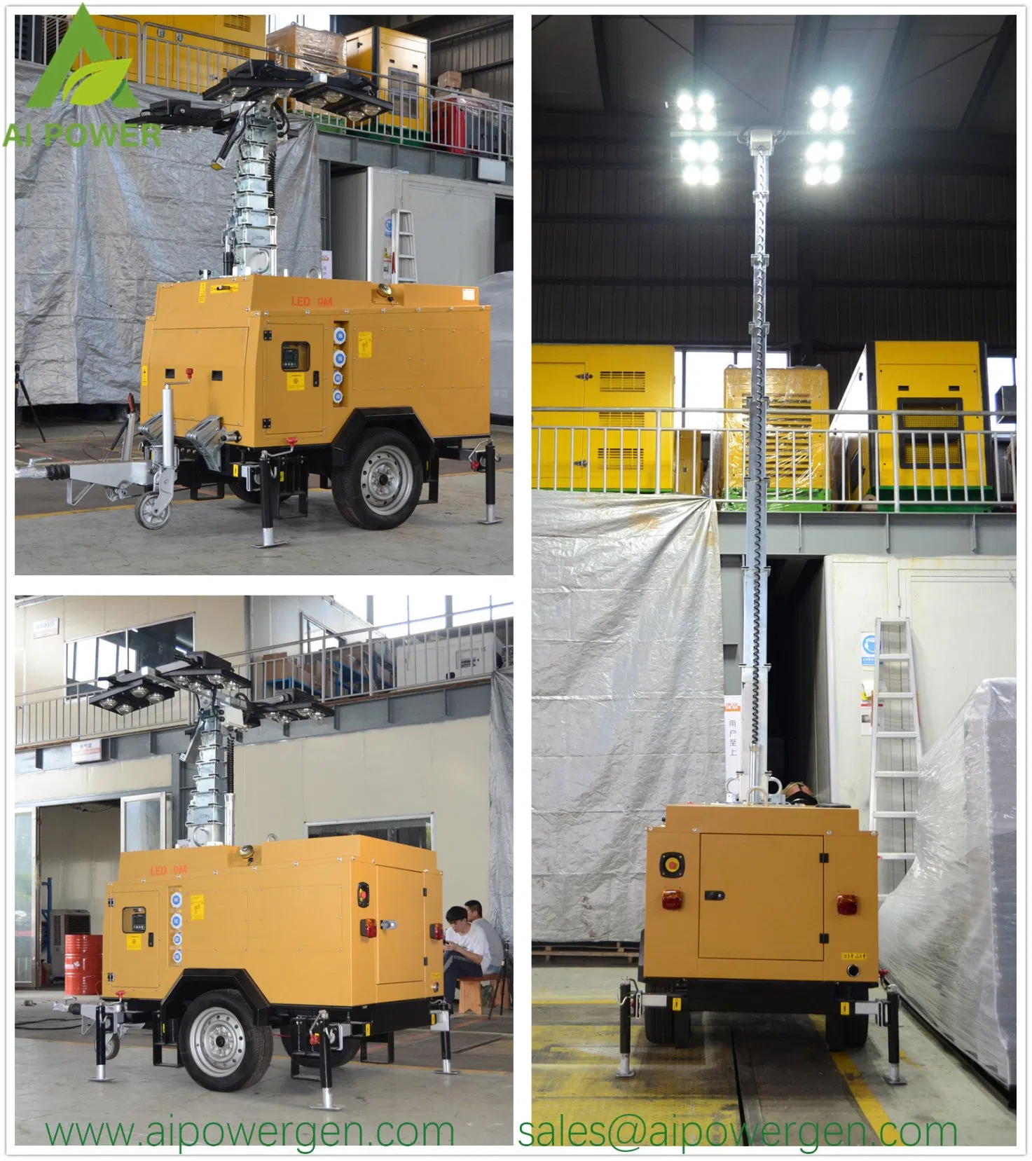 Kubota Portable Diesel Lighting Tower Light on Vehicle LED Emergency Lighting Kits