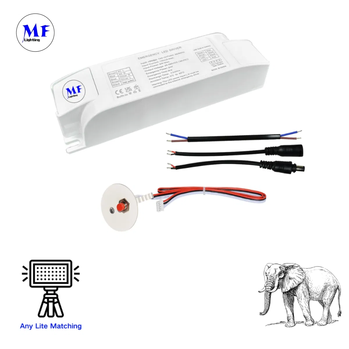 Factory Price LED Emergency Lighting Kit Driver Power Supply Battery Ballast for Triproof Light Ceiling Light Highbay Light in School Shopping Mall Airport