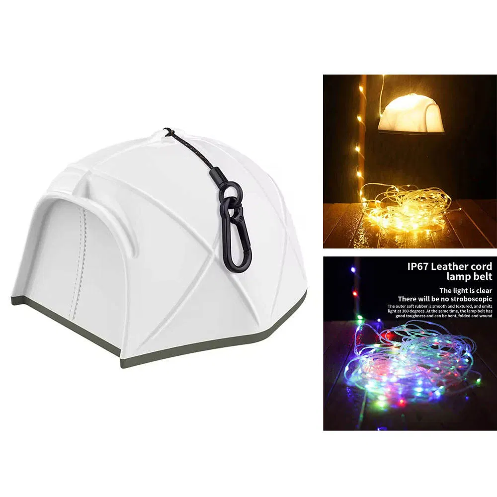 Tent Design Multi-Functional Rechargeable Outdoor Camping Light with Light Chain