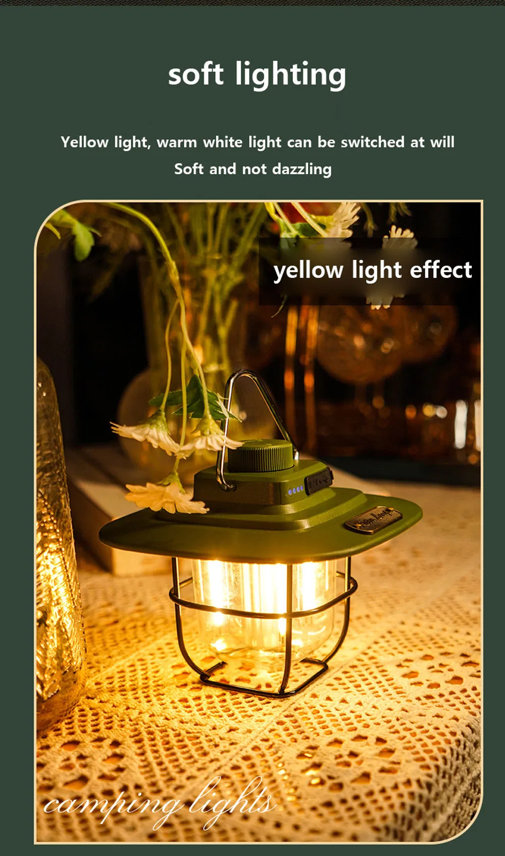 Portable Vintage Kerosene Lantern for Camping Tent Outdoor