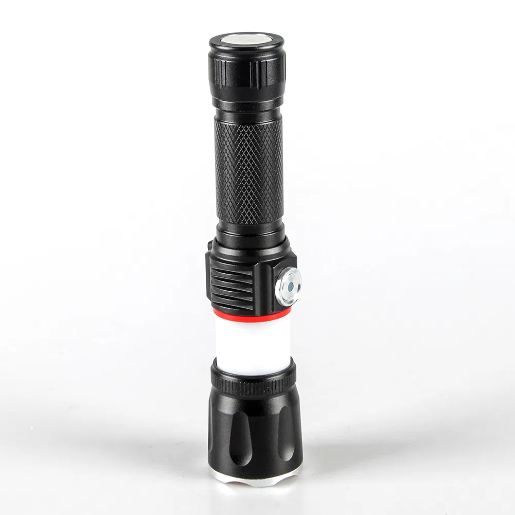 Yichen 500 Lumen Zoomable USB Rechargeable LED Flashlight with Middle Light