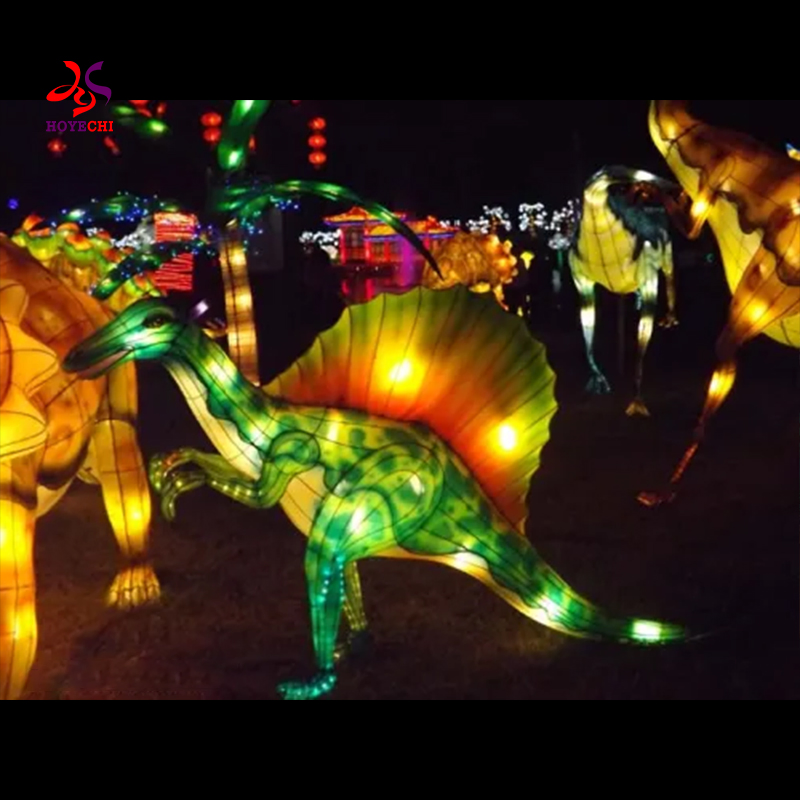 Outdoor Large Giant Big Walk-Through Dinosaur Head Festival Lantern for Zoo Park Decorations