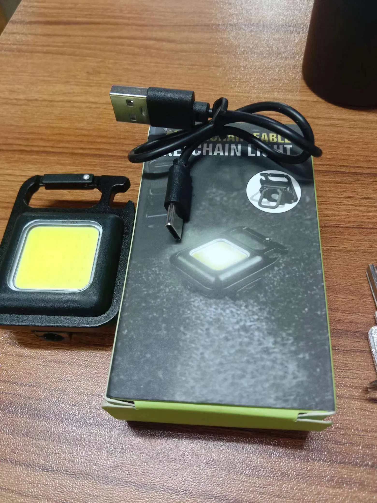 Multifunctional Mini Keychain Light Highlight COB Work Light Portable USB Maintenance Light Emergency Outdoor Camping Light